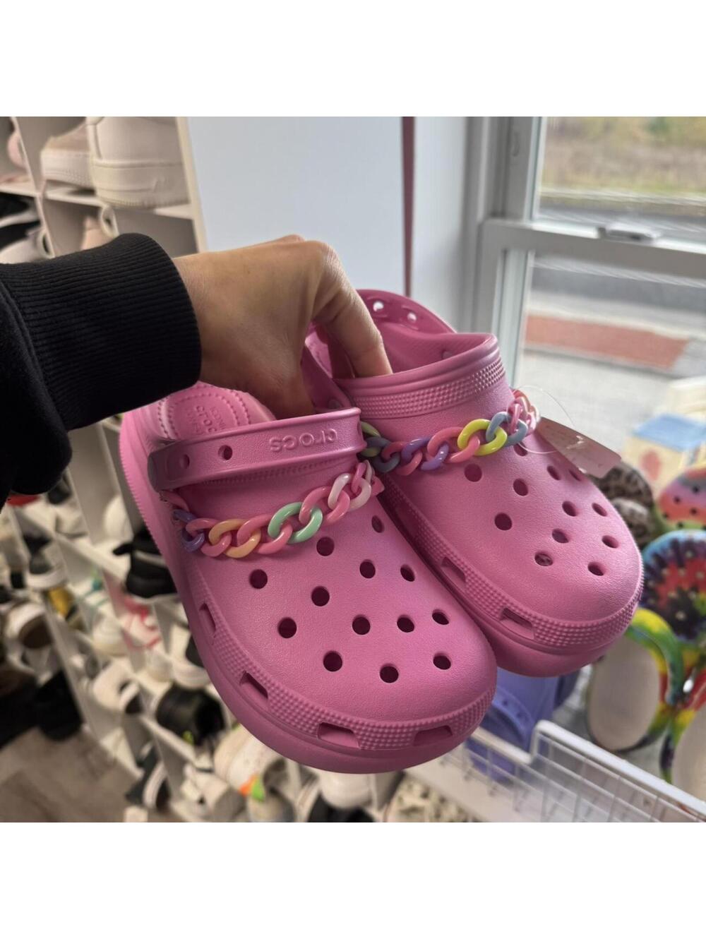 Crocs platform pink taffy big kids platform croc shoe size J6